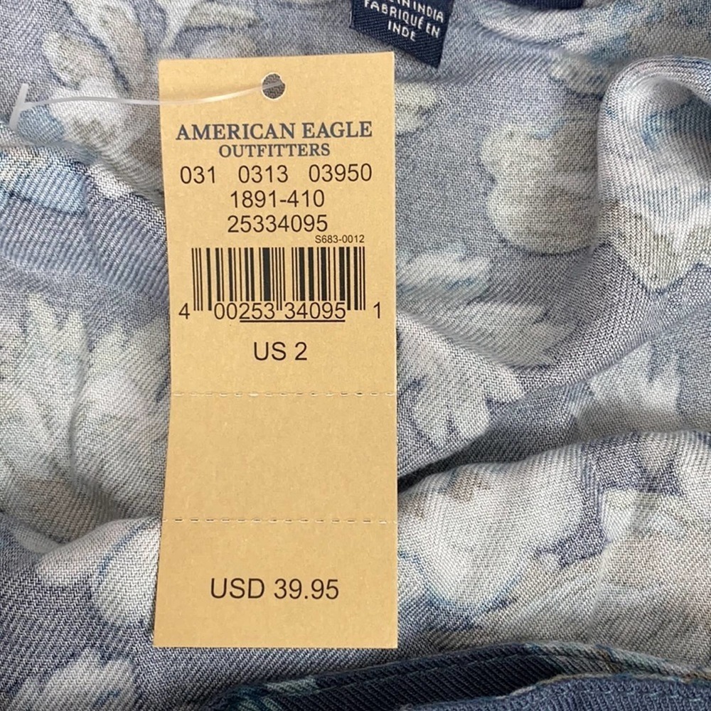 American Eagle Blue Floral Skirt 2 - Picture 5 of 11